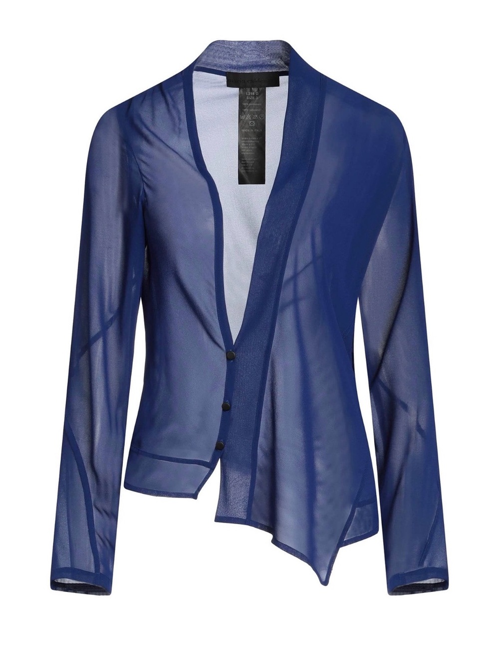 Sheer Navy Button-Front Women's Shirt Jacket